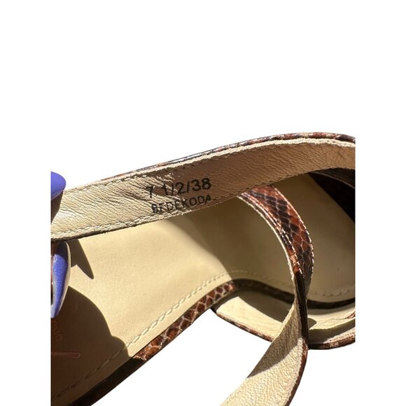 BRIAN ATWOOD Dekota Brown Leather Espadrille Wedges Size 7.5 - Picture 5 of 8